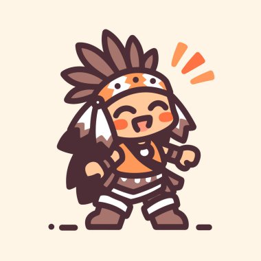 Başlıklı Amerikan Yerli Karakteri Mutlu Çizgi Filmler