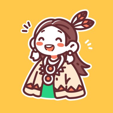 Şirin çizgi film. Tüylü Amerikan Yerlisi Kız.