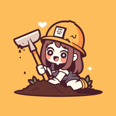 Şirin Çizgi Film Bahçıvanı Kürekle Kazıyor