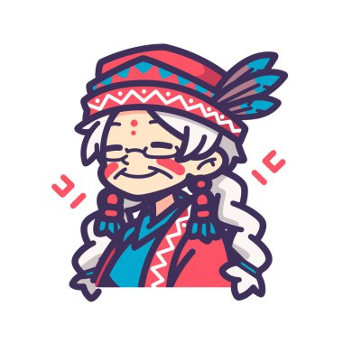 Amerikan yerlilerinin karikatür portresi.