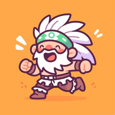 Mutlu Yerli Amerikan Çizgi Filmi Karakteri