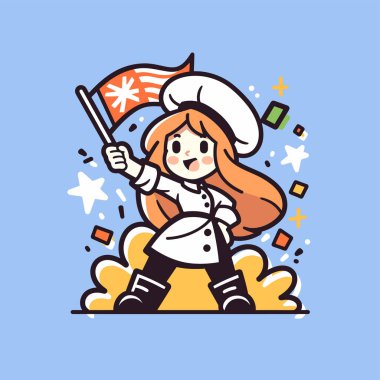 Şef gururla Malezya bayrağını sallıyor