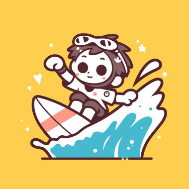 Çizgi film Sörfçüsü Dalgaya Biniyor