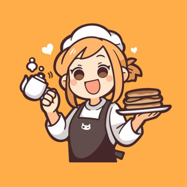 Charming Chef Cafe Set 'te krep ve çay servisi yapıyor.