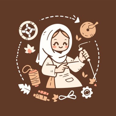 El Sanatları Geleneği Tekstil Sanatlarında Çalışan Bir Kadın