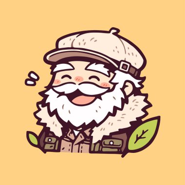 Gülümseyen Neşeli Yaşlı Kaşif