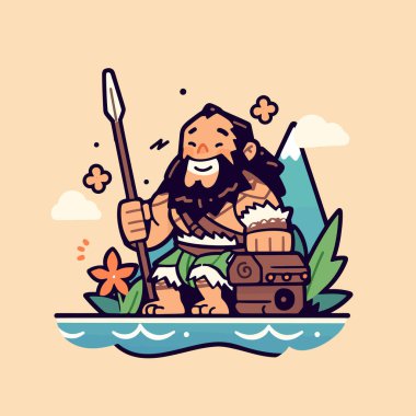 Tropik bir adada mutlu mağara adamı