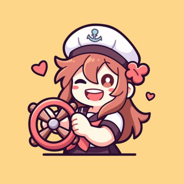 Şirin Denizci Kız Gemi Direksiyonunda