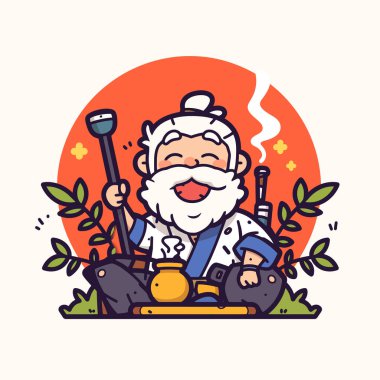 Zen Usta çay seremonisinin tadını çıkarıyor