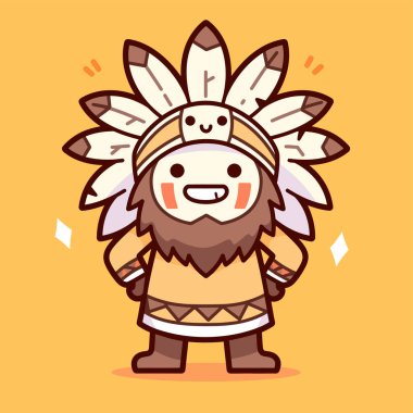 Tüylü Amerikan Yerlisi Şirin Çizgi Filmi