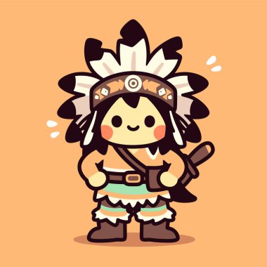 Sevimli Çizgi film Başlıklı Amerikan Yerlisi