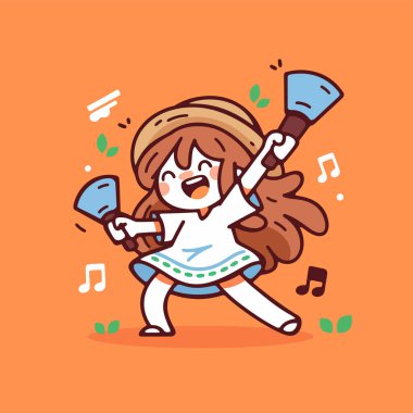 Titreşimli Neşeli Çizgi Film Dansçısı