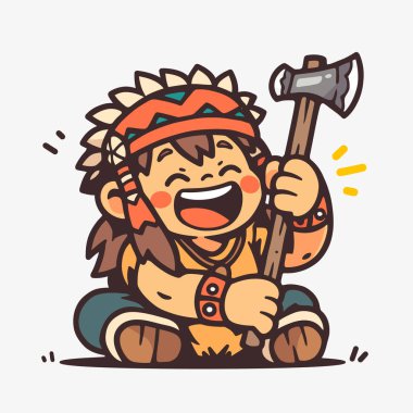 Baltalı Mutlu Amerikan Çizgi Filmi Çocuğu