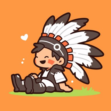 Şirin Çizgi film Amerikan Yerlisi Çocuk