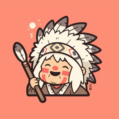 Sevimli Amerikan Yerlisi Şef Çizgi Filmi