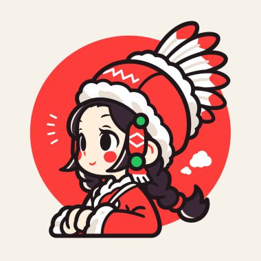 Kırmızı Giysili Şirin Amerikan Kızı