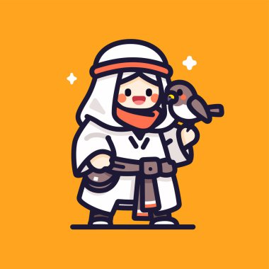 Şahin ve sesli şirin bir Bedevi çizgi filmi.