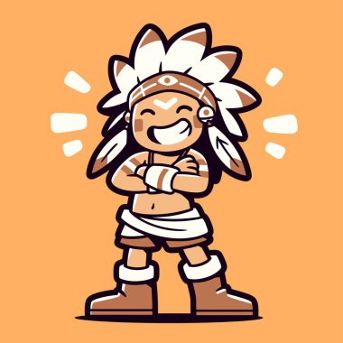 Çapraz Kollu Mutlu Amerikan Çizgi Filmleri Karakteri