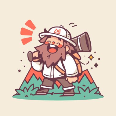 Gülümseyen Dağcı Çizgi film adamı