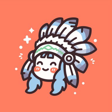 Sevimli Çizgi film Başlıklı Amerikan Yerlisi