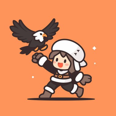 Kartal Çizgi Filmi İllüstrasyonlu Şahin