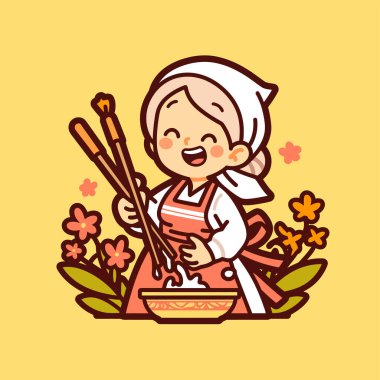 Mutlu Aşçılar Çubuklarla Yemek Pişiriyor