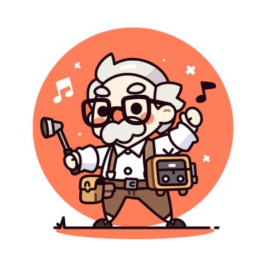 Yaşlı Adam Retro Radyoyla Dans Ediyor