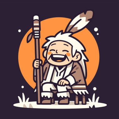 Mutlu Kızılderili Şef Çizgi Filmi Karakteri