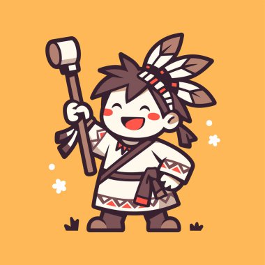 Şirin çizgi film Amerikan Yerlisi Mace 'li çocuk