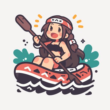 Nehirde Rafting yapan kız