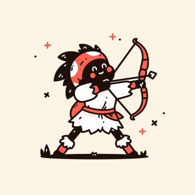 Tatlı Viking okçusunun çizgi film karakteri