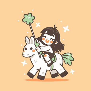 Yonca asasıyla Beyaz Ata Binen Kız