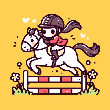 Çitten Atlayan Şirin Çizgi Film Binicisi