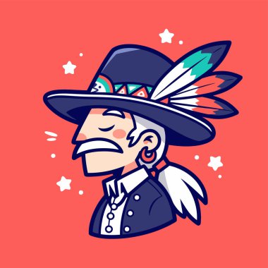 Şapka ve Tüylü Amerikan Çizgi Filmi Şefi