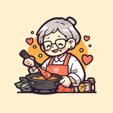 Büyükanne Aşkla Lezzetli Yemek Pişiriyor