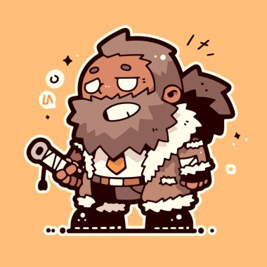 Çizgi film sakallı Viking 'in vektör etiketi