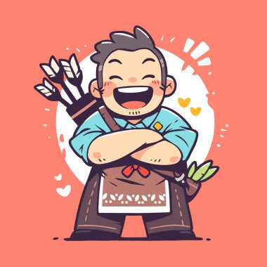 Şirin bir çizgi film karakterinin vektör çizimi