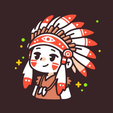 Amerikan yerlilerinin vektör illüstrasyonları