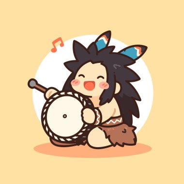 Davulun müzikli sevimli çizgi film karakteri