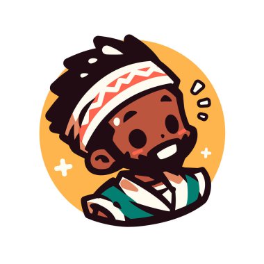 düz renk stil karikatür ağlayan erkek