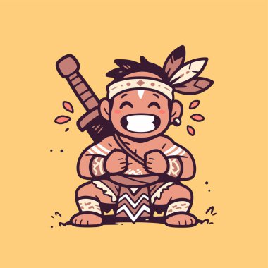 Kılıç Çizgi Filmi Çizimi ile Mutlu Çocuk Savaşçısı