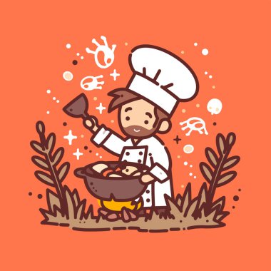 aşçı vektör illüstrasyonu.