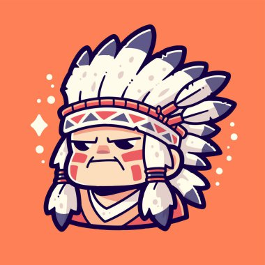 Tüylü Amerikan Yerli Şefi çizgi filmi