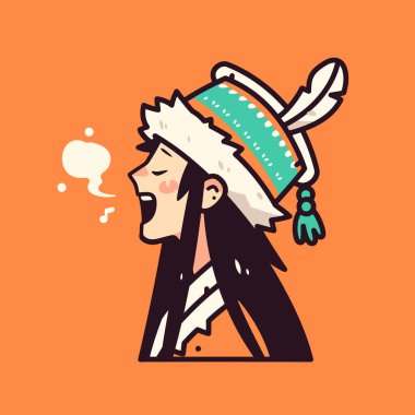 Amerikan Yerlisi Şarkı Söyleyen Çizgi Film Karakteri