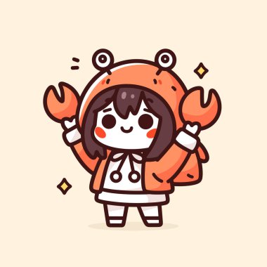 Yengeç Kostümlü Şirin Kız