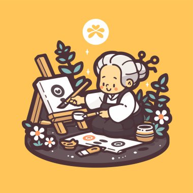 Koreli Sanatçı Fırça ve Mürekkeple Resim Yapıyor