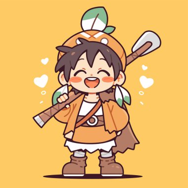 Havuç Şapkalı Neşeli Çocuk