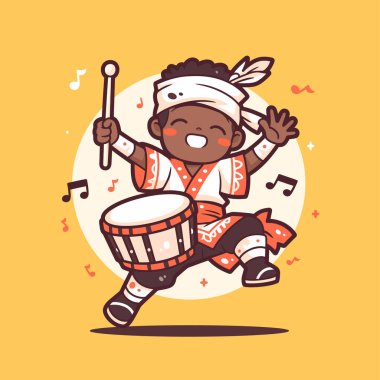 Neşeli Japon Davulcu Çizgi Filmi