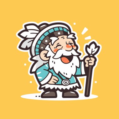 Tüy Başlıklı Neşeli Amerikan Yerli Çizgi Filmi Karakteri