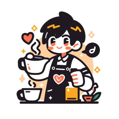 Sevimli Barista Sevgiyle Kahve Veriyor